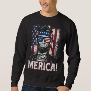 Sudadera Abraham Lincoln Merica Estados Unidos Bandera 4 De