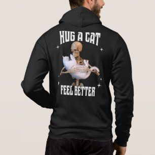 Sudadera Abraza a un Gato Siente Mejor Arte de Gato Esquele