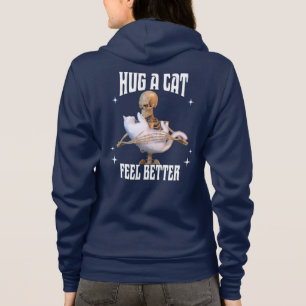 Sudadera Abraza a un Gato Siente Mejor Arte de Gato Esquele