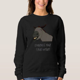 Sudadera Abraza tu verdadera naturaleza, caballo de burro