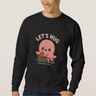 Sudadera Abrazamos Pulpo Adorable con Barco y Océano Dulce