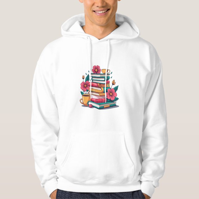 Sudadera Abrazando la belleza de los libros de flores y el  (Anverso)