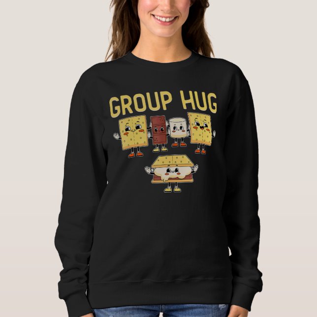 Sudadera Abrazo de grupo Camping Malvaviscos Fogata Malvavi (Anverso)