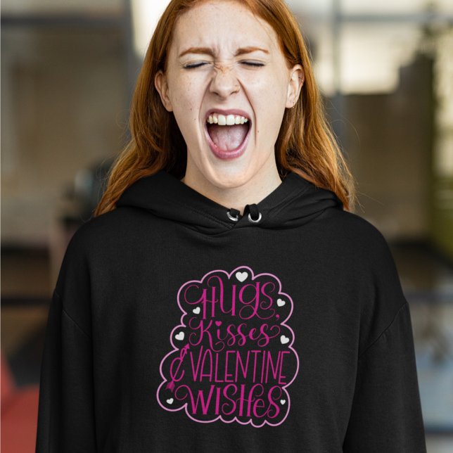 Sudadera Abrazos, besos y deseos de San Valentín, corazones (Subido por el creador)