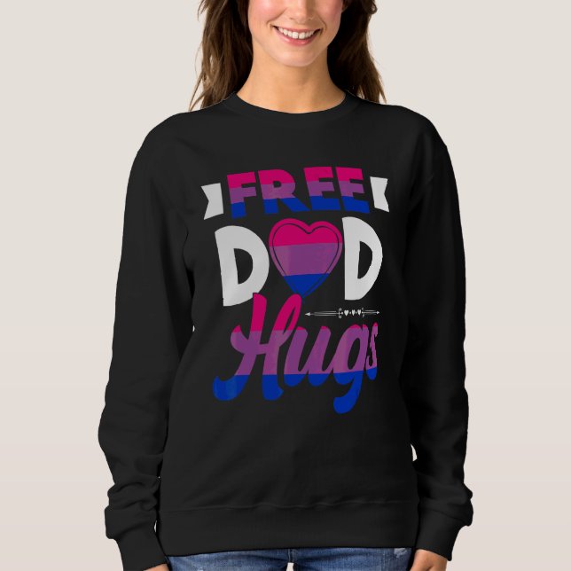 Sudadera Abrazos de Papá Gratis Bandera Bisexual Día del Or (Anverso)