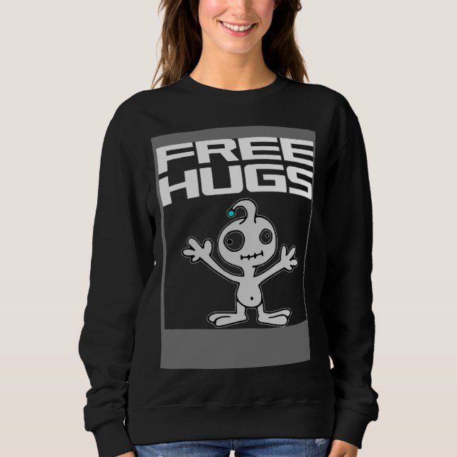 Sudadera Abrazos Gratis  Cara de Alien Adorable (Anverso)
