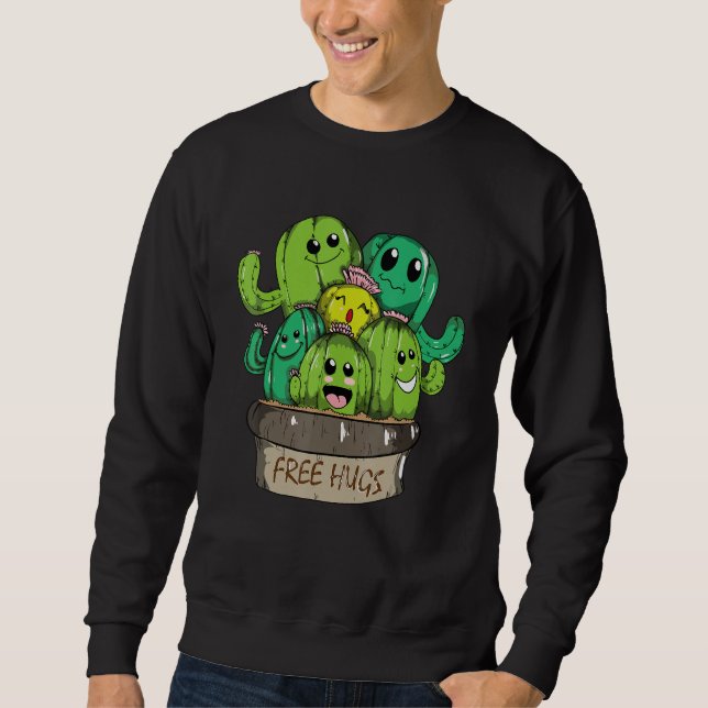 Sudadera Abrazos gratis Cute Cactus Abrazo libre Desierto d (Anverso)