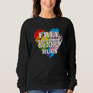Sudadera Abrazos gratis de hermana mayor LGBTQ Orgullo gay