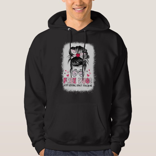 Sudadera Abrazos libres, solo abrazos, no me toques (Anverso)