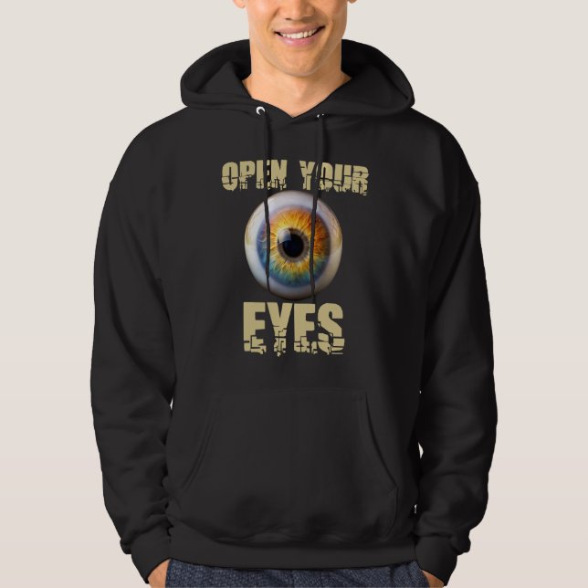 Sudadera Abre tus ojos, diseño de globo ocular (Anverso)