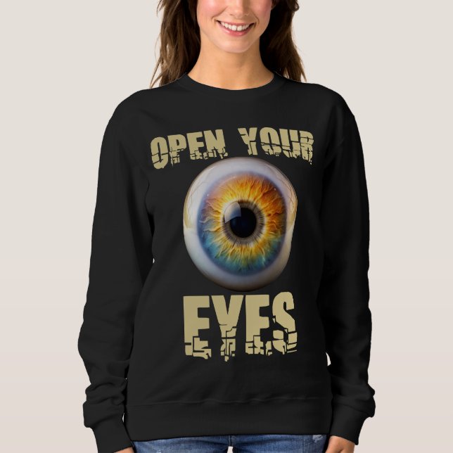 Sudadera Abre tus Ojos, Diseño de Globo Ocular (Anverso)