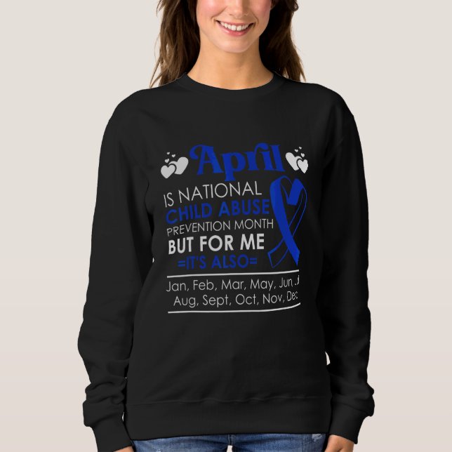 Sudadera Abril Es Mes Nacional De Prevención Del Maltrato I (Anverso)