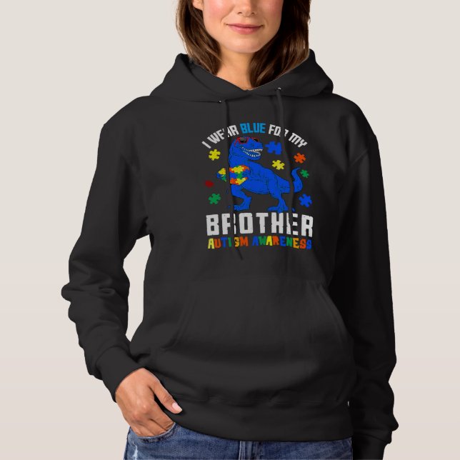 Sudadera Abril, uso azul para hermano dinosautismo (Anverso)