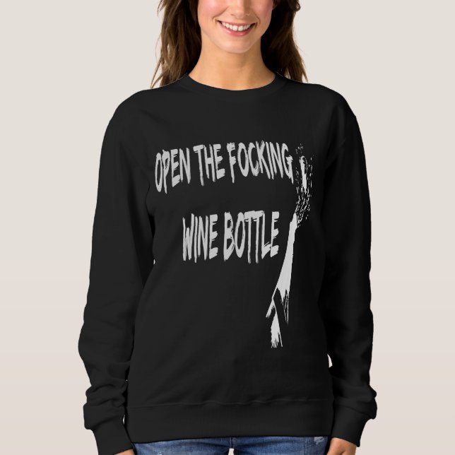 Sudadera Abrir La Botella De Vino Focante (Anverso)