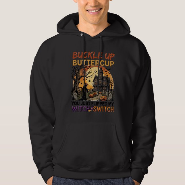 Sudadera Abróchense Buttercup Bruja Interruptor Halloween E (Anverso)