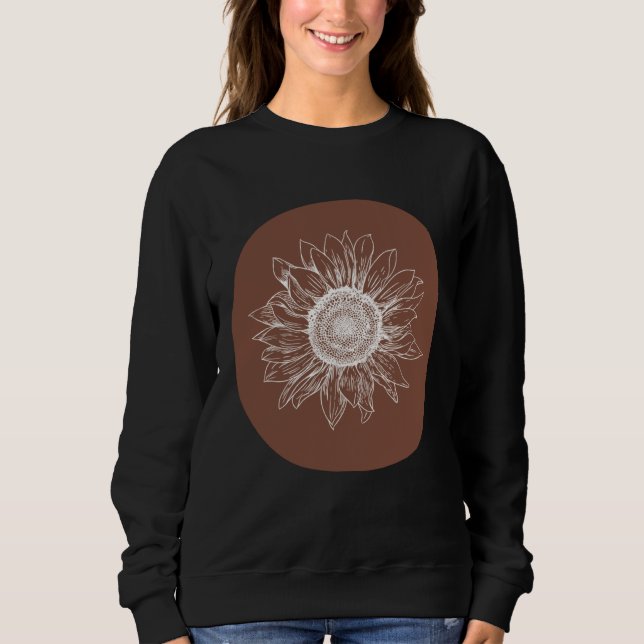 Sudadera Abstract Brown Pastel Boho Sunflower Minimalistic  (Anverso)