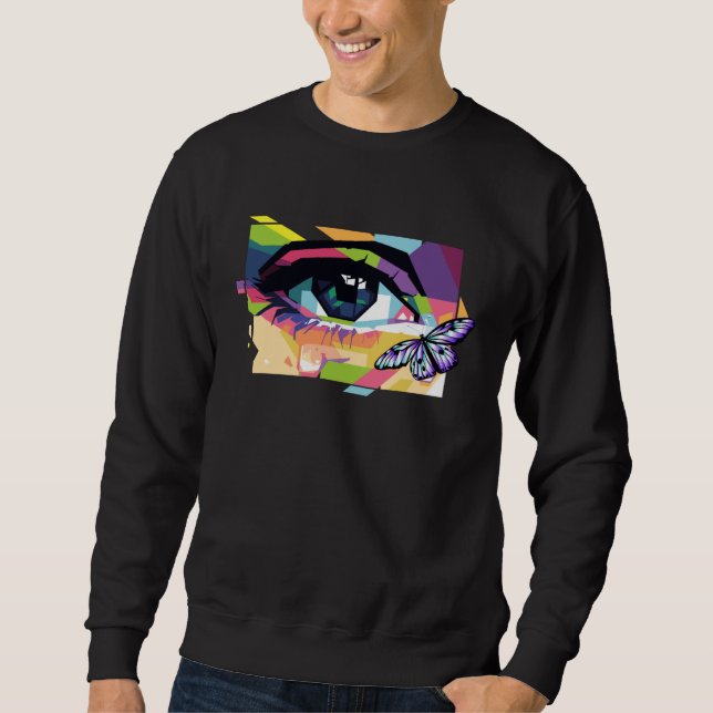 Sudadera Abstract Crying Eye Purple Butterfly Soft Girl Aes (Anverso)