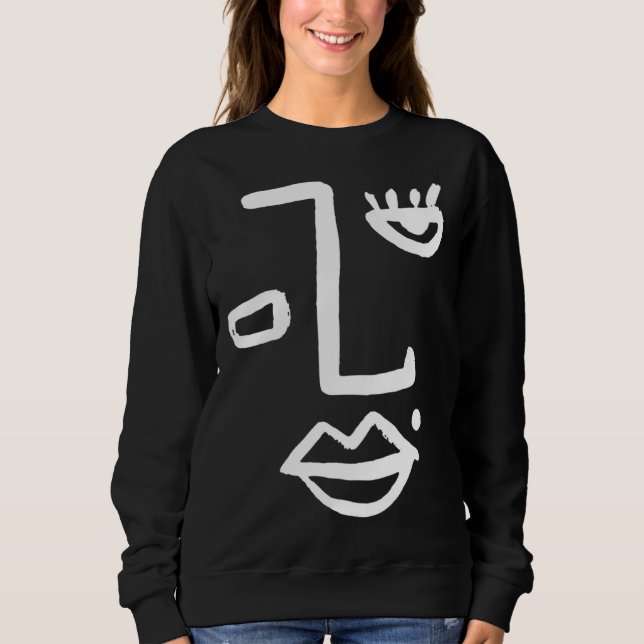 Sudadera Abstract Face One Line Women Men Kids Boys Girls T (Anverso)