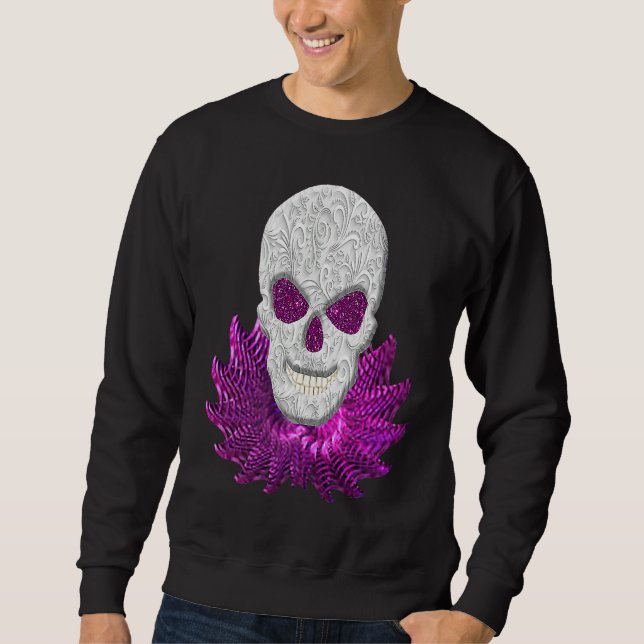 Sudadera Abstract Fantasy Lacy Skull Goth Pink Eyes (Anverso)