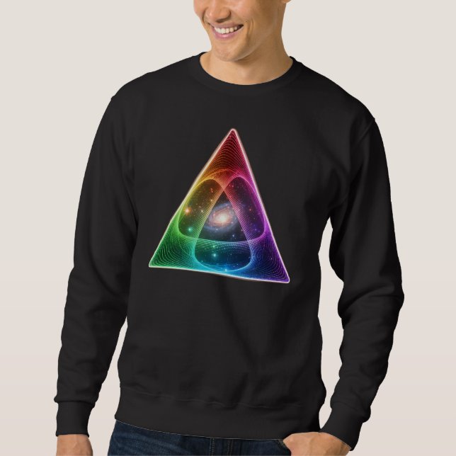 Sudadera Abstract Neon Rainbow Triangle Geometric Prism Art (Anverso)
