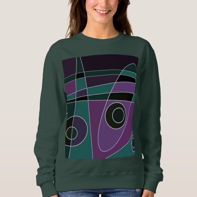 Sudadera Abstract Surfing Verde azulada Purple (Anverso)