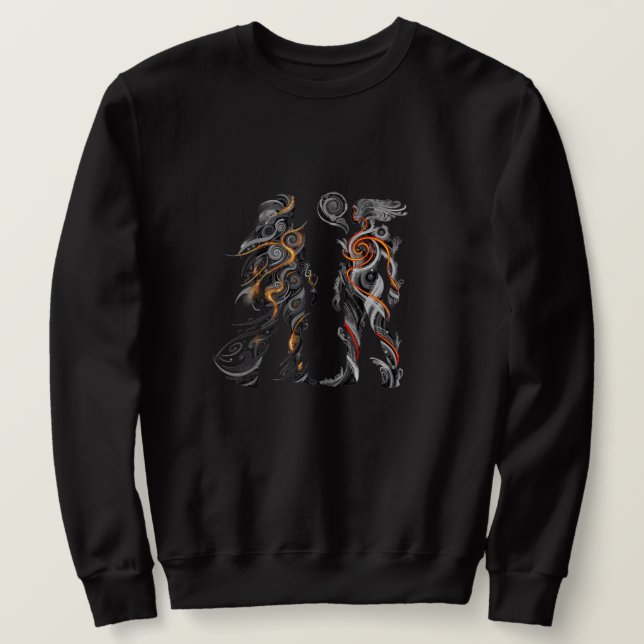 Sudadera abstracta de dualidad para hombre (Anverso del diseño)
