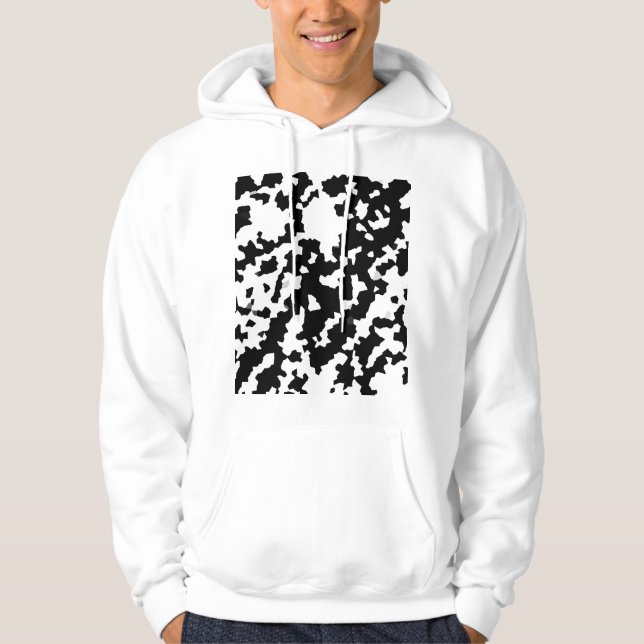 Sudadera Abstracto irregular camo negro y blanco (Anverso)