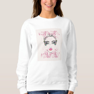 Sudadera Abstraktes modernes Frauenporträt Aquarel T-Shirt