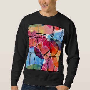 Sudadera Abstrato acuarela Patrón blanco negro