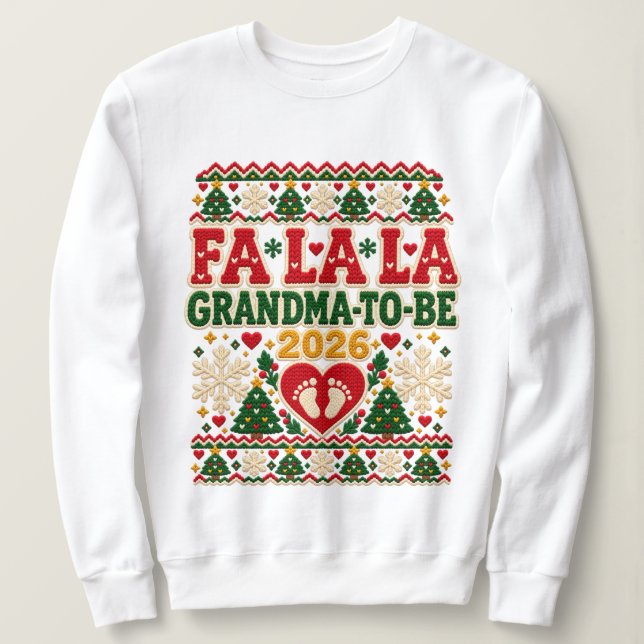 Sudadera Abuela a ser 2026 fea Navidad Fa La La  (Anverso del diseño)