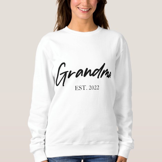 Sudadera Abuela Abuela Personalizado Año Este Simple Mínimo (Anverso)