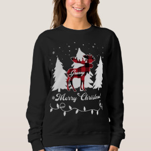 Sudadera Abuela Alce Búfalo Cuadros Rojos Navidad Coinciden