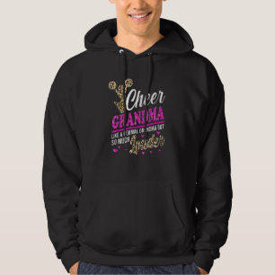 Sudadera Abuela animadora mayor fan impresión de leopardo y