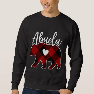 Sudadera Abuela Bear Navidades Búfalo Tocado Blanco Rojo Y