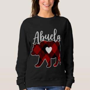 Sudadera Abuela Bear Navidades Búfalo Tocado Blanco Rojo Y