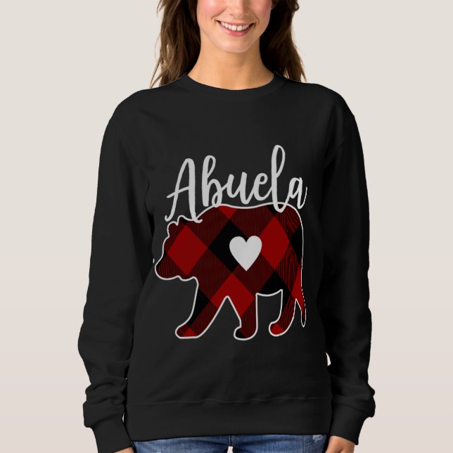 Sudadera Abuela Bear Navidades Búfalo Tocado Blanco Rojo Y (Anverso)