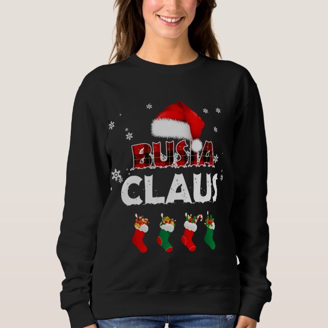 Sudadera Abuela Busia Claus Santa Hat Funny Navidades Paja (Anverso)