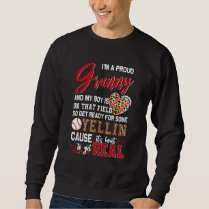Sudadera Abuela de béisbol orgullosa Familia de béisbol Com
