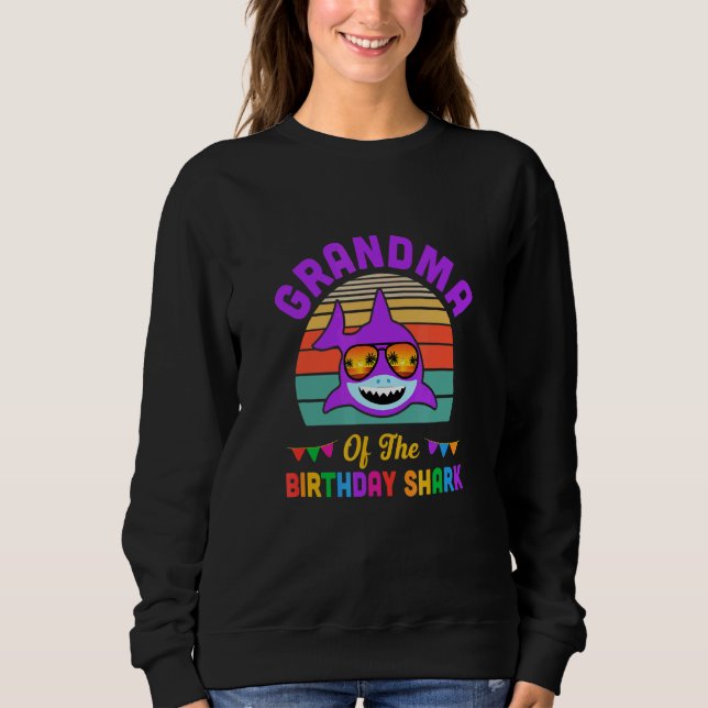 Sudadera Abuela De La Abuela Del Cumpleaños De Los Tiburone (Anverso)