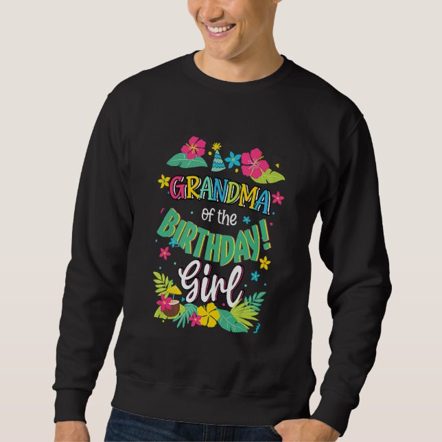 Sudadera Abuela De La Chica De Cumpleaños Aloha Hawaii Fies (Anverso)