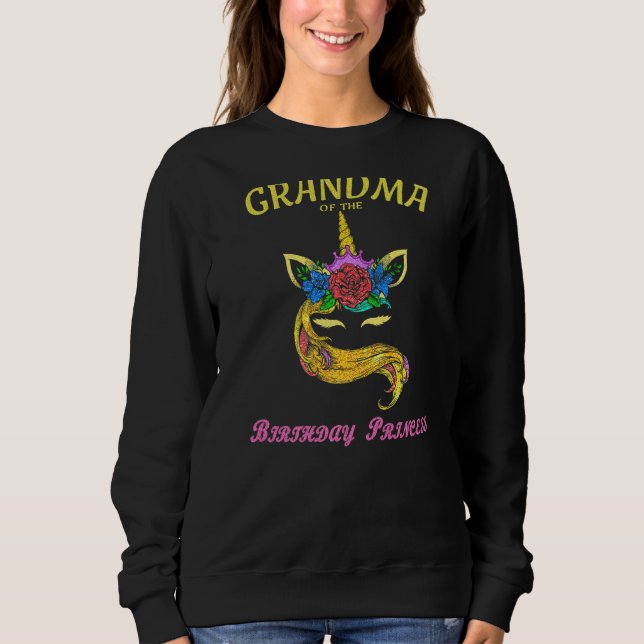 Sudadera Abuela De La Princesa Nacida Chica Bday Unicor (Anverso)