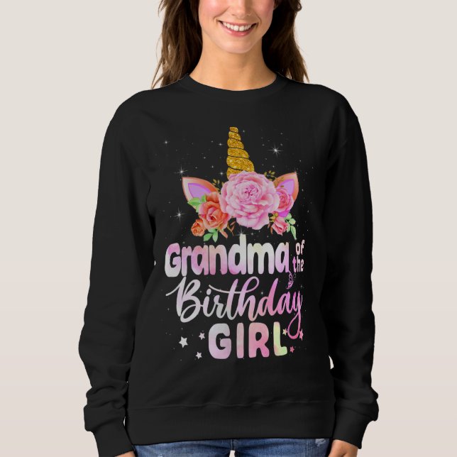 Sudadera Abuela De Los Chicas De Cumpleaños Cutan Floral De (Anverso)