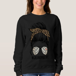 Sudadera Abuela de voleibol, vida desordenada, abuela madre