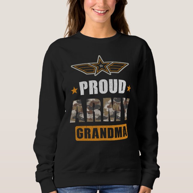Sudadera Abuela del ejército orgullosa (Anverso)