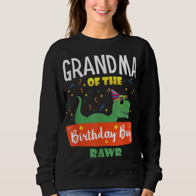 Sudadera Abuela del niño de cumpleaños Dinosaur Raptor Tee (Anverso)