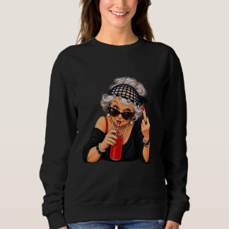 Sudadera Abuela descarada y mala dando el dedo medio Raglan