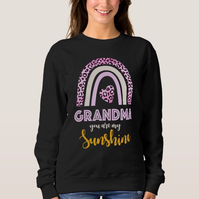 Sudadera Abuela, eres mi diversión de impresión de leopardo (Anverso)
