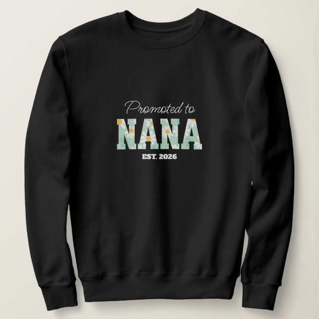 Sudadera Abuela Floral, Ascendida a Abuela  (Anverso del diseño)