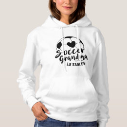 Sudadera Abuela Fútbol Corazón Pelota Nombre Personalizado