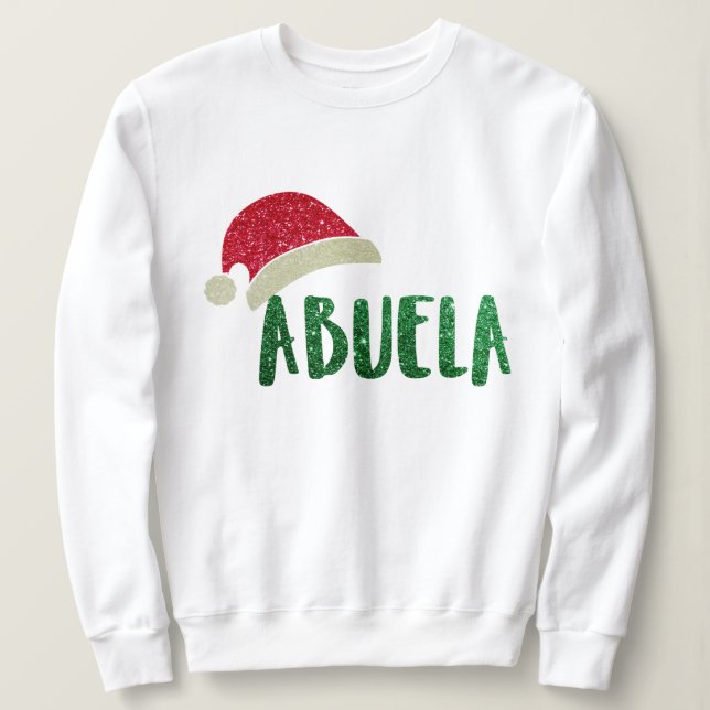 Sudadera Abuela Hip Abuela Purpurina Santa Hat Navidades (Anverso del diseño)